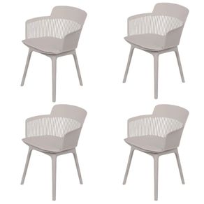 Kit 4 Cadeiras Mena Marcela Montreal Or Design Almofada em PU Fendi Estrutura em Polipropileno Kit 4 Cadeiras Mena Marcela Montreal Or Design Almofada em PU Fendi Estrutura em Polipropileno